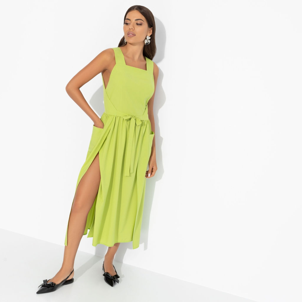 Сарафан с завязками на запах, Захватывающе стильная (лайм) - Charutti фото 12