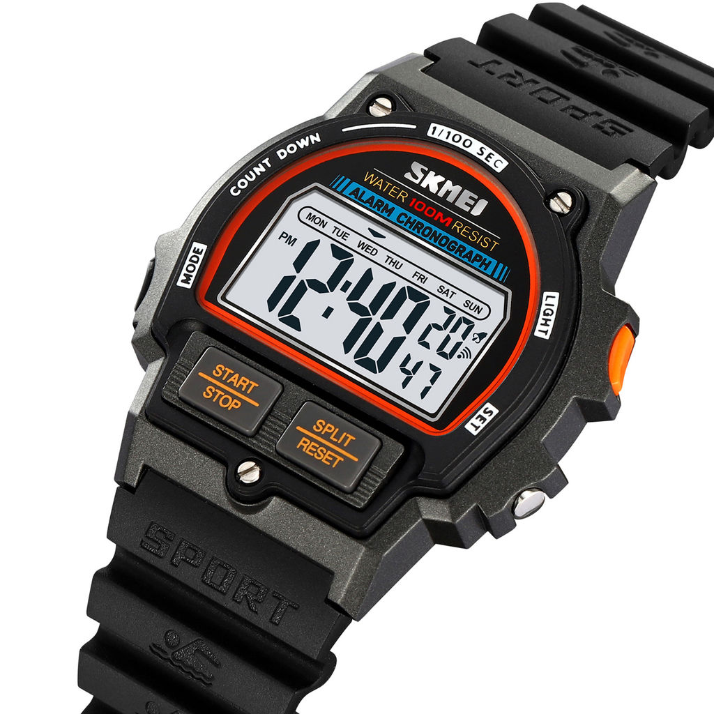 Часы наручные Skmei мужские электронные спортивные водонепроницаемые 2263titanium-orange