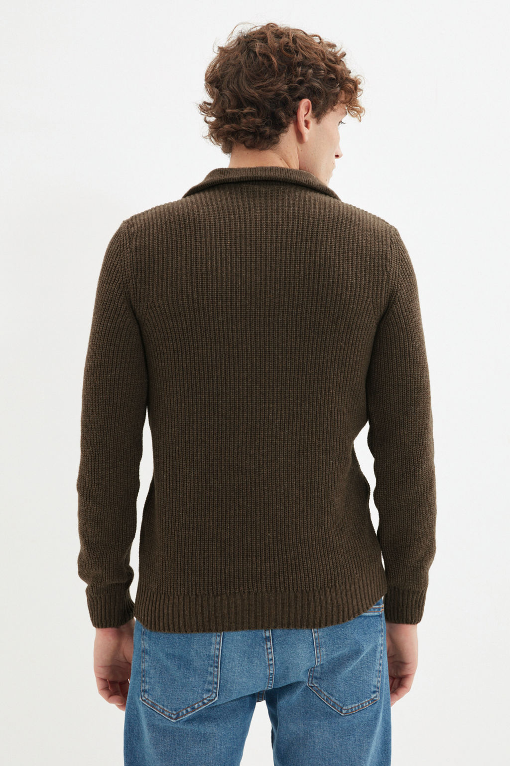 TRENDYOL MAN Ekru Regular Fit Yunlu Fermuarl? Bal?kc? Yaka Triko Kazak TMNAW22KZ0347 - Trendyolmilla фото 55