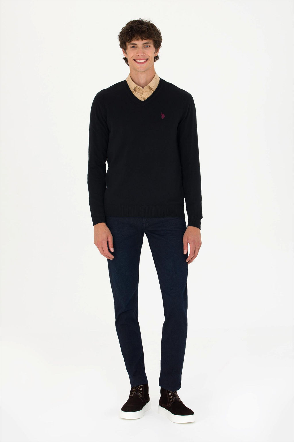 U. S. Polo Assn Мужской черный базовый свитер - U.s. polo assn фото 11