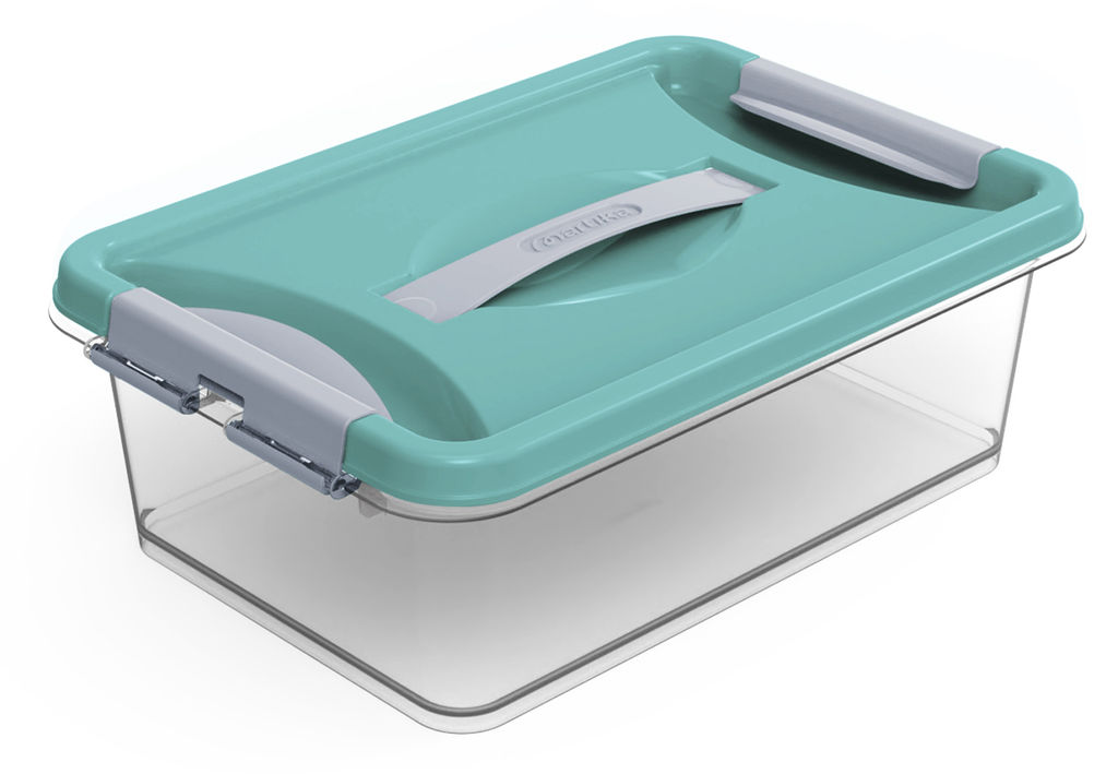 Контейнер с защелками и ручкой 6л "Клик" бирюзовый С272БИР