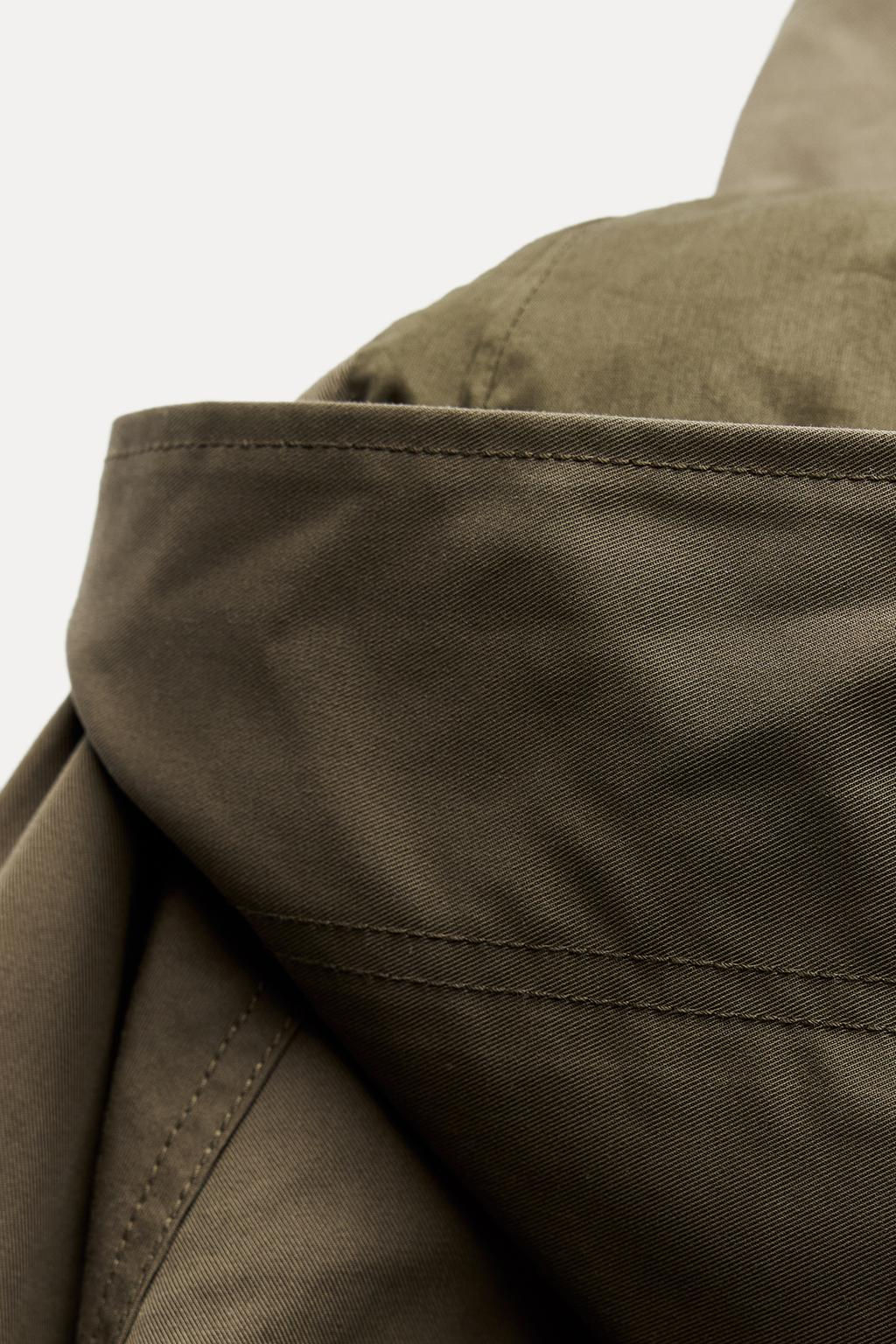 WATER-REPELLENT HOODED TRENCH COAT ZW COLLECTION - Zara фото 11