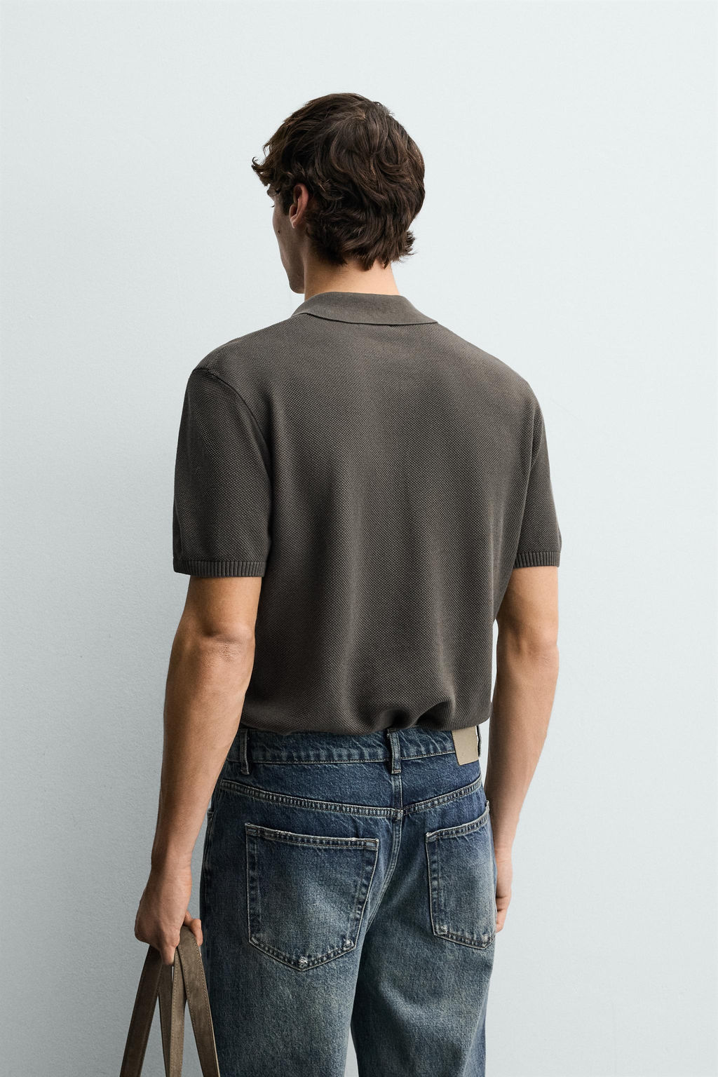 POLO PUNTO ESTRUCTURA / Verde gris - Zara фото 3