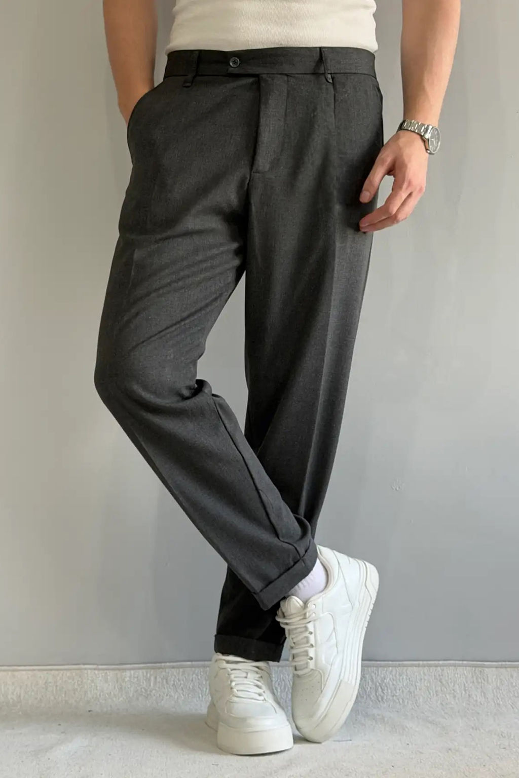 Antrasit Erkek Boyfriend Fit Pantolon TMNAW26PL00017 - Trendyolmilla фото 21