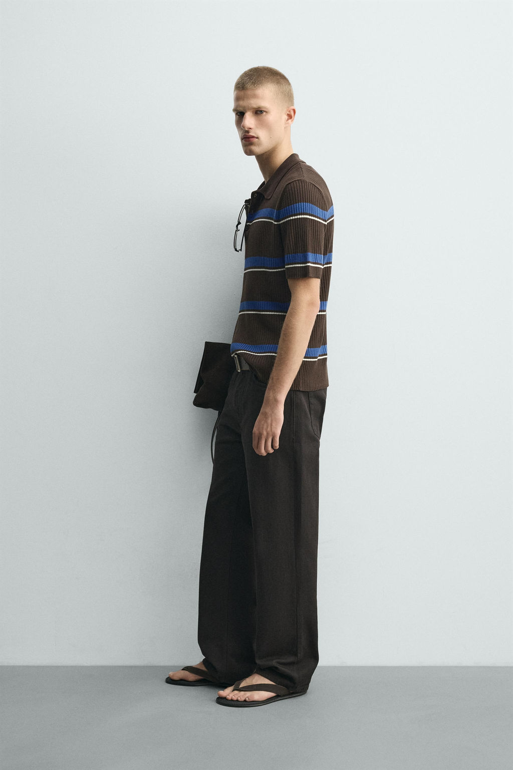 POLO PUNTO JACQUARD RAYAS / Marr?n - Zara фото 4