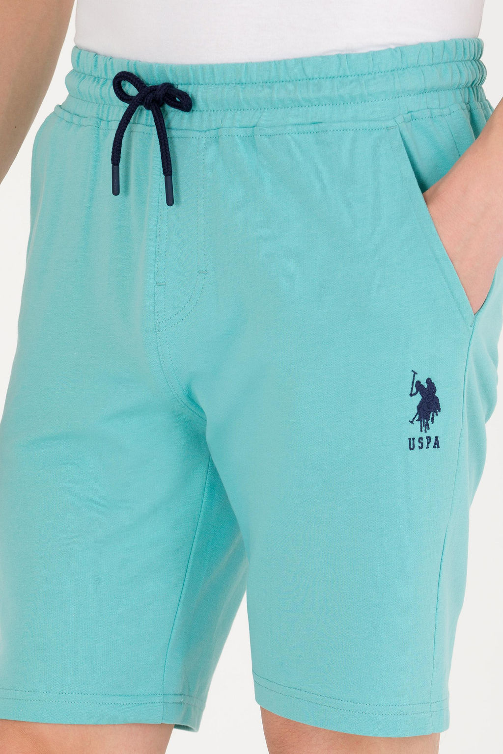 Мужские трикотажные шорты мятного цвета - U.s. polo assn фото 6