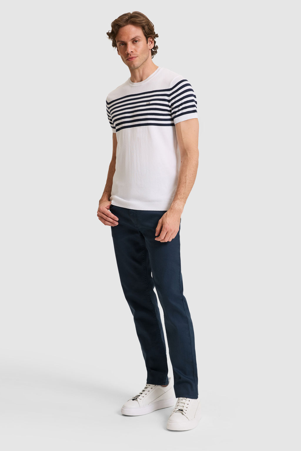 Erkek Slim Fit Bisiklet Yaka Beyaz Triko TiЕГrt - U.s. polo assn фото 4