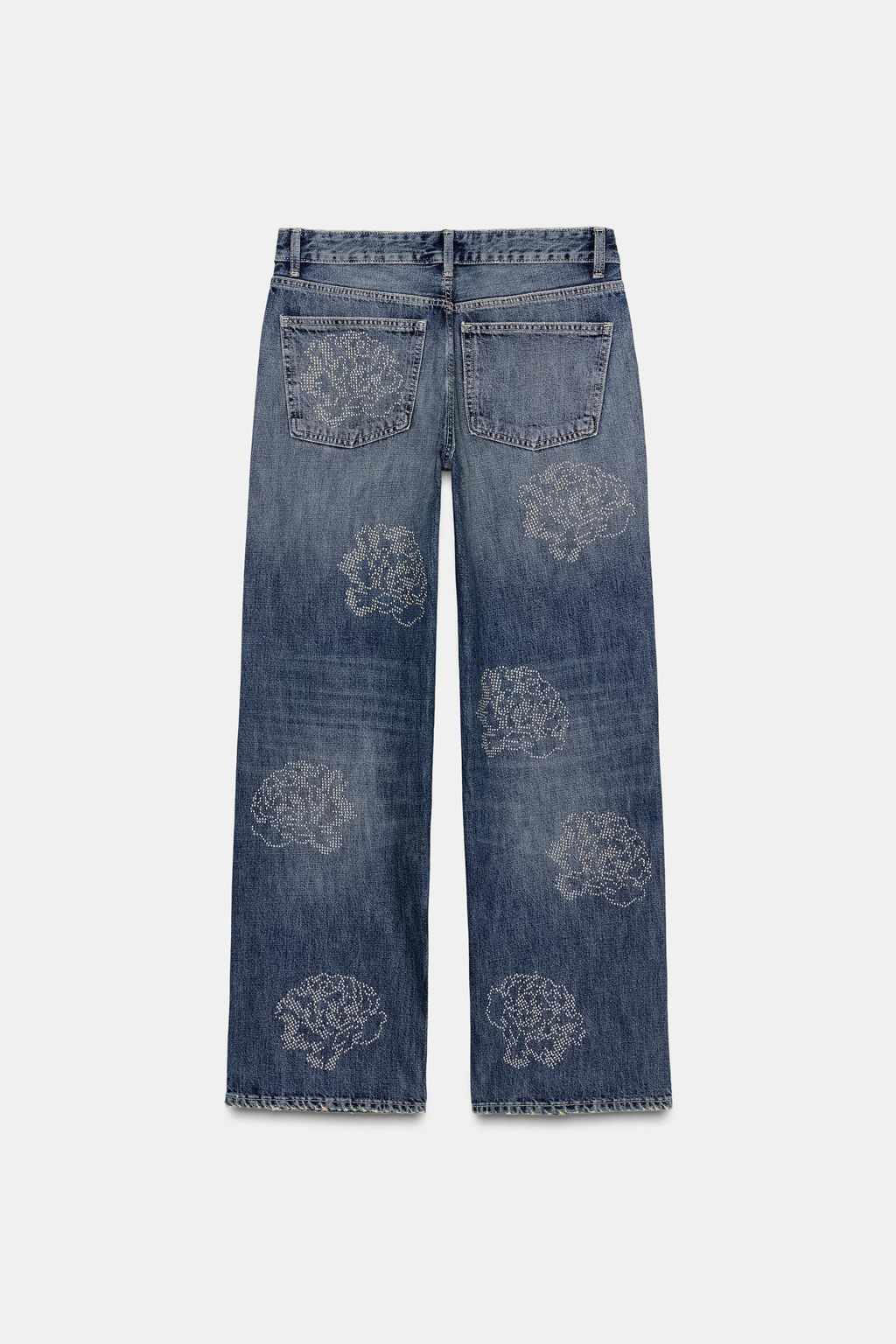 BARREL TRF FLORAL HIGH-WAIST JEANS - Zara фото 6