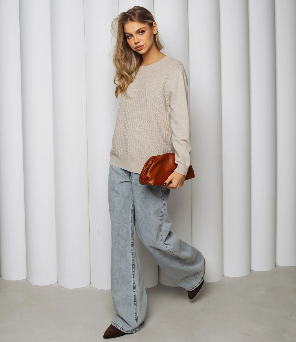 Джемпер #КТ24069, бежево-серый - Dommod фото 4