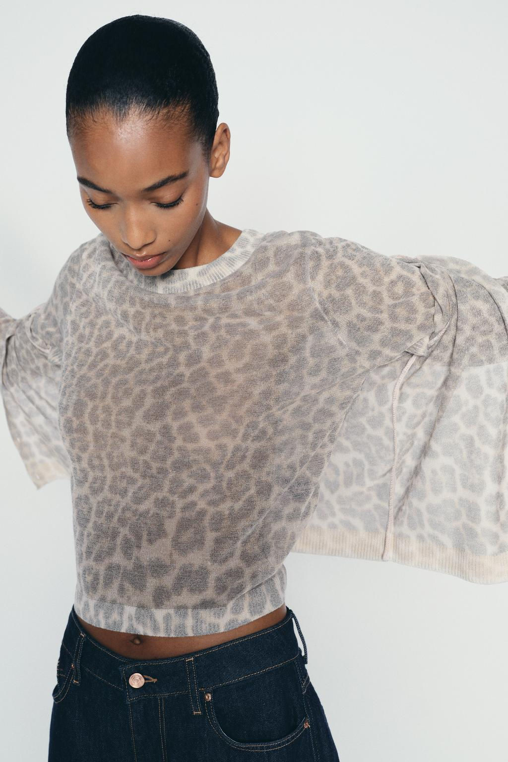 ANIMAL PRINT FINE KNIT TOP - Zara фото 3