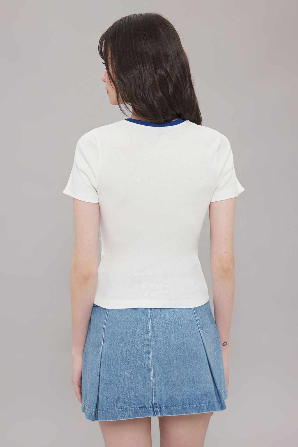 Ekru Slogan Nak?sl? Kontrast Biye Detayl? Regular Boy Fitilli Esnek Orme Bluz TWOSS25BZ00372 - Trendyolmilla фото 4