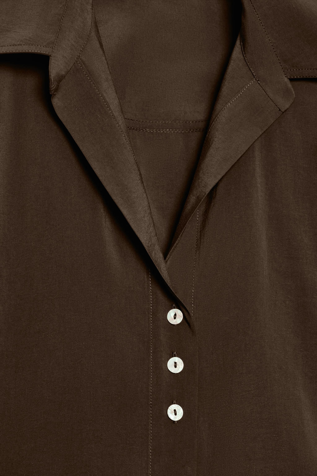 CAMISA FLUIDA MANGA CORTA / Marr?n chocolate - Zara фото 7
