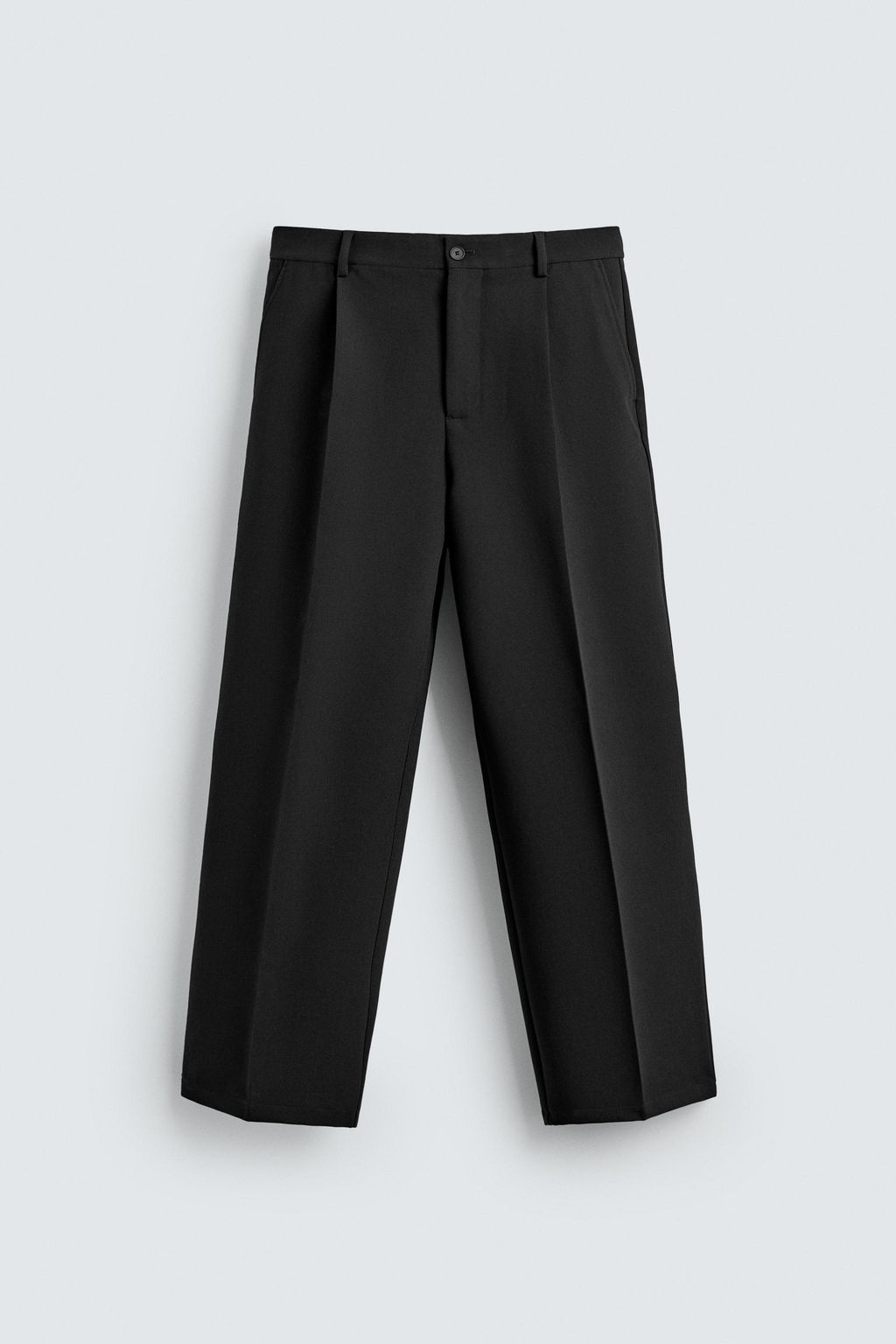 PANTAL?N CROPPED WIDE FIT PLIEGUES / Negro - Zara фото 7