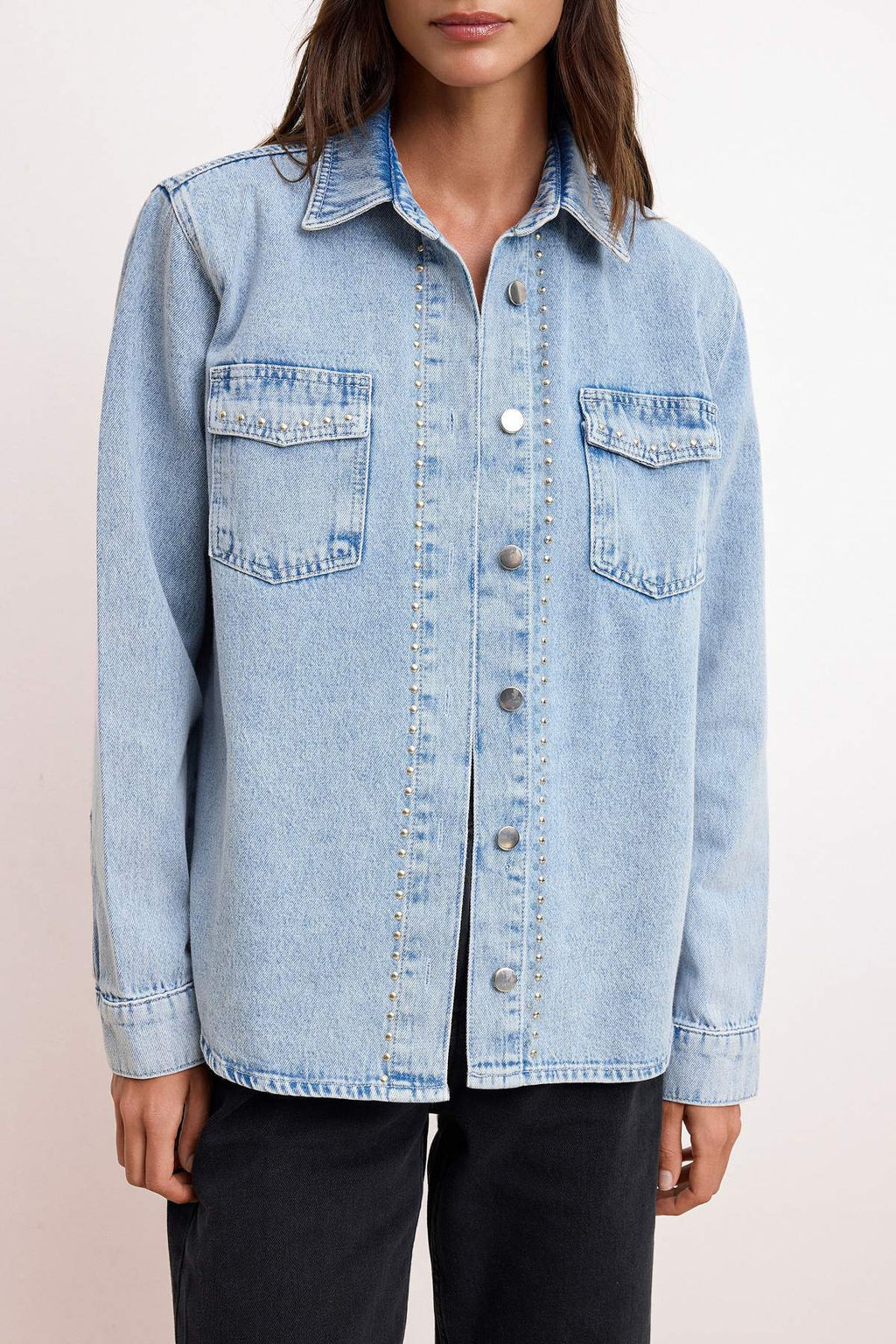 A__k Mavi Trok Detayl_ Regular 100% Pamuk Oversize Denim G_mlek Ceket TWOSS26GO00003 - Trendyolmilla фото 3