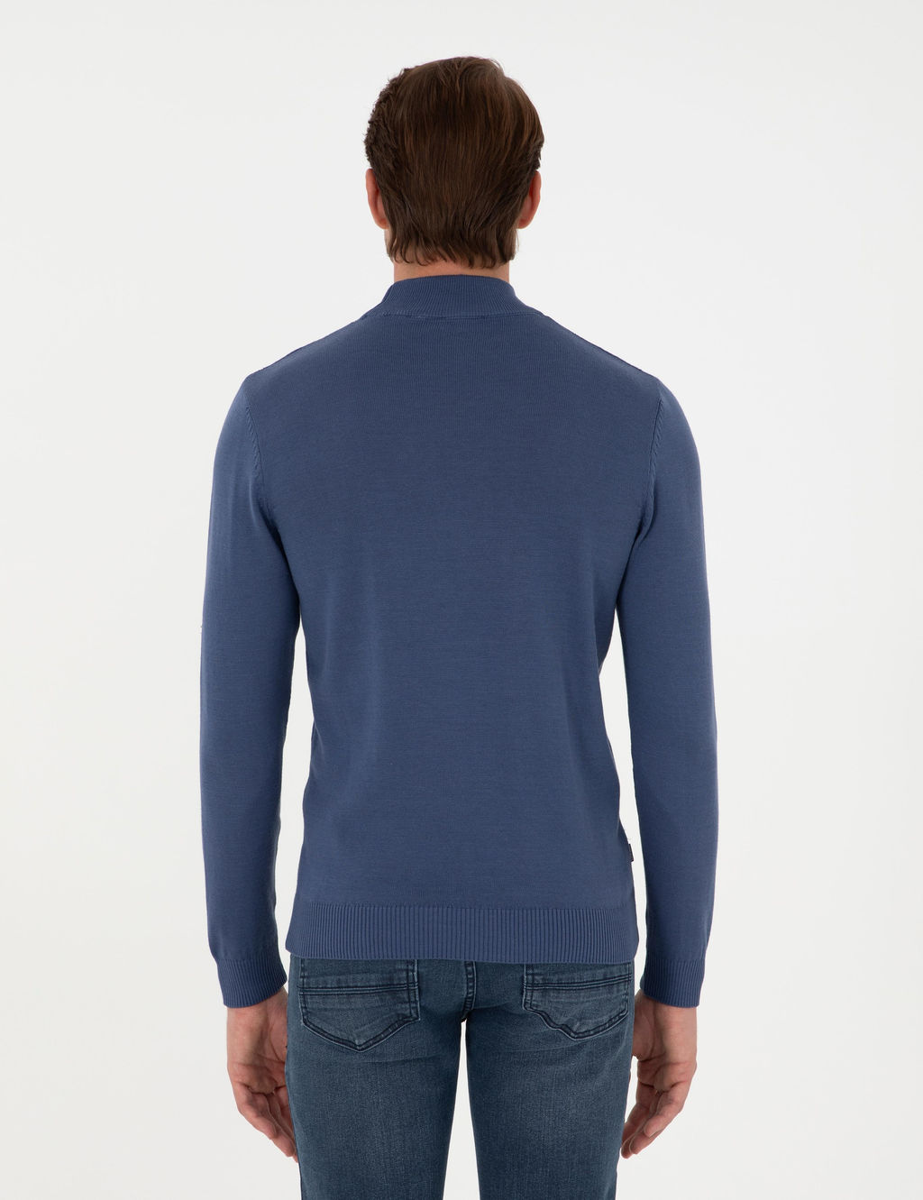 _ndigo Slim Fit Yar_m Bal_k__ Yaka Triko Kazak - Pierre cardin фото 5