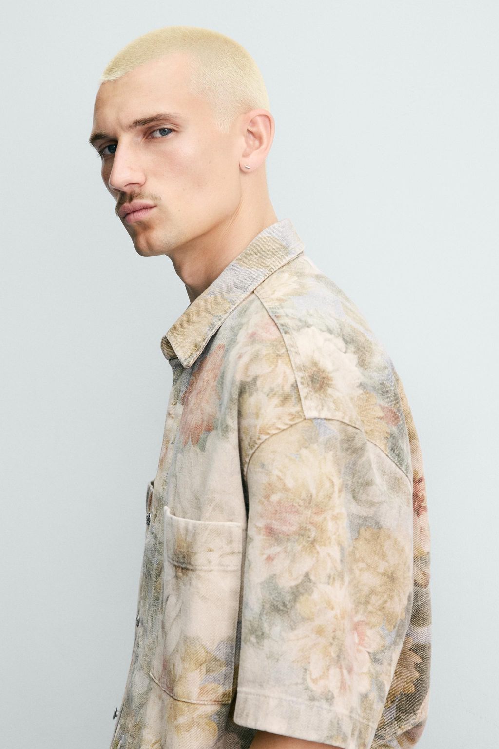 CAMISA RELAXED FIT ESTAMPADO FLORAL LAVADO / Multicolor - Zara фото 6