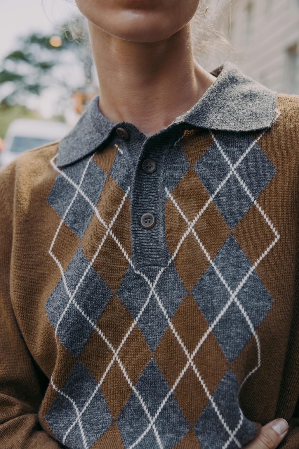 DIAMOND KNIT POLO SWEATER - Zara фото 4