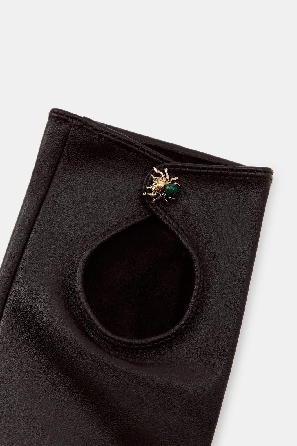SHORT 100% LEATHER GLOVES WITH SPIDER DETAIL - Zara фото 2
