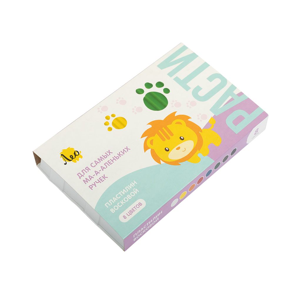 Лео Расти Пластилин восковой LMCW-0108 96 г ( в картонной упаковке ) 8 цв