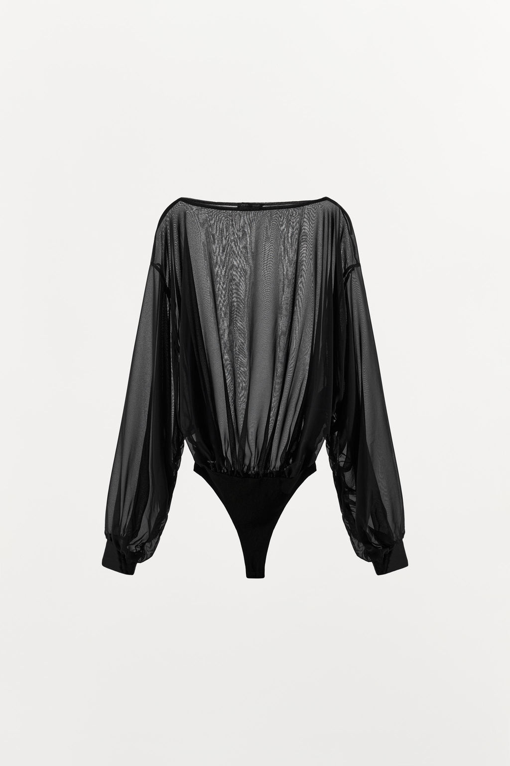 SEMI-SHEER LONG SLEEVE BODYSUIT - Zara фото 7