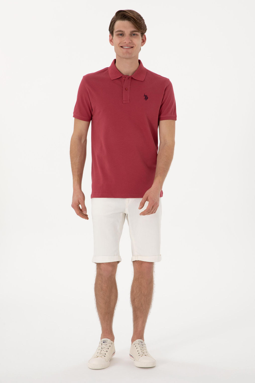 Erkek Slim Fit Polo Yaka Vi_ne Basic Ti__rt - U.s. polo assn фото 4