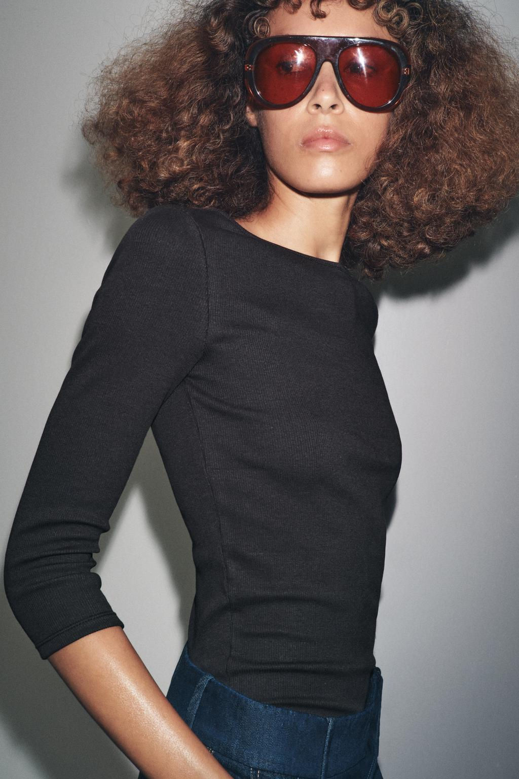 COTTON BOAT NECK T-SHIRT - Zara фото 3
