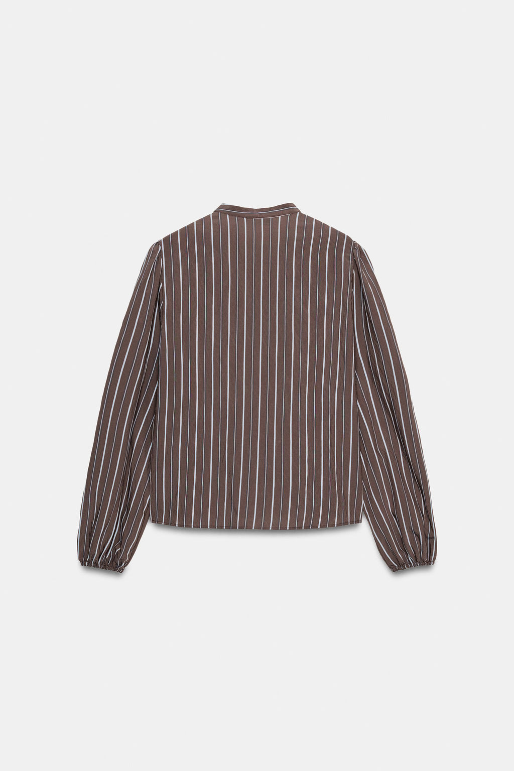 CAMISA RAYAS VOLANTES / Marr?n-Azul - Zara фото 8