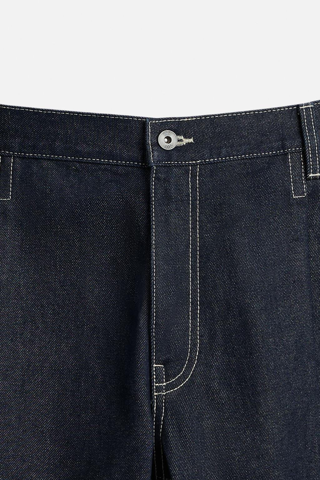 BELTED BAGGY FIT DENIM BERMUDA SHORTS - Zara фото 9