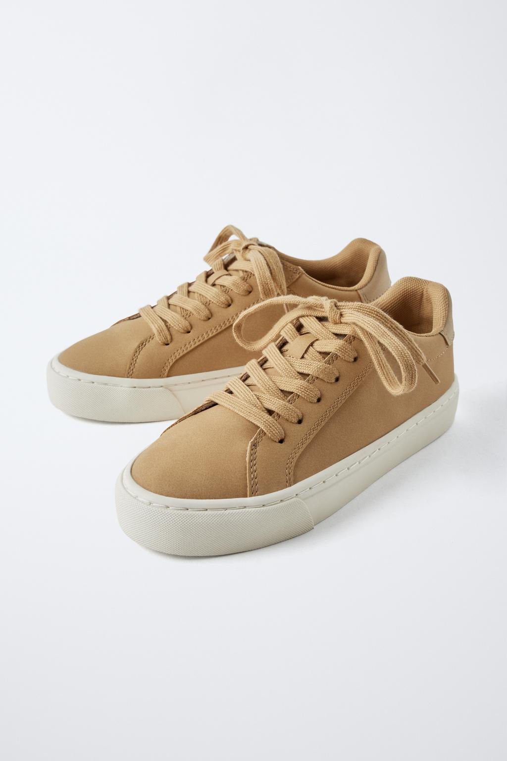 MINIMALIST LACE-UP SNEAKERS - Zara фото 3