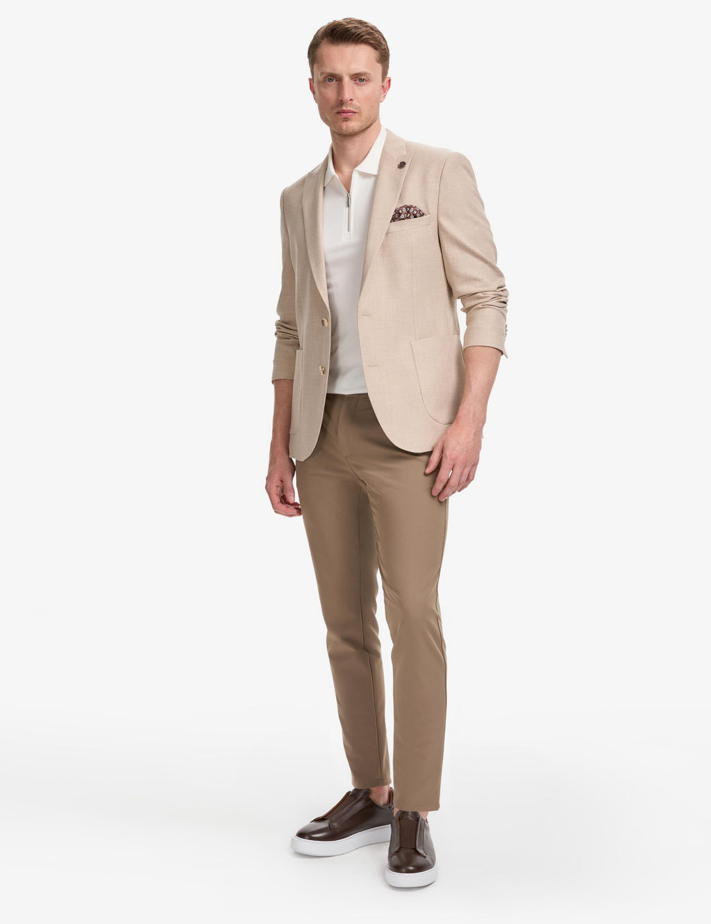 A__k Kahverengi Ex. Slim Fit %100 Pamuk Ceket