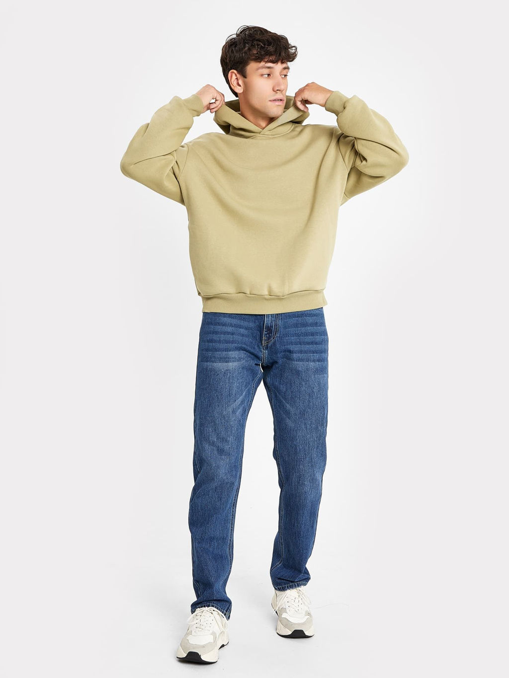 Худи мужское в зеленом оттенке олива +печать 121794 - Mark formelle фото 2