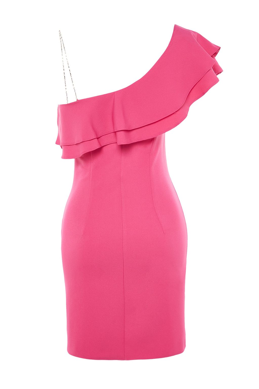 TRENDYOLMILLA Fusya Volanl? Dokuma K?sa Abiye Gece Elbise TPRSS21EL2873