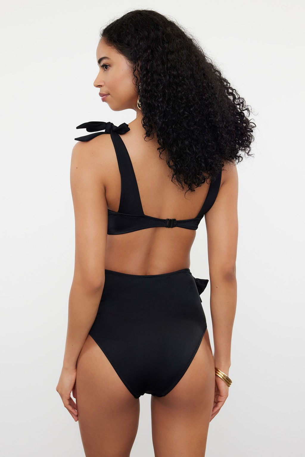 TRENDYOLMILLA Siyah Kusakl? Baglamal? Yuksek Bel Hipster Bikini Alt? TBESS24BA00147  фото 8