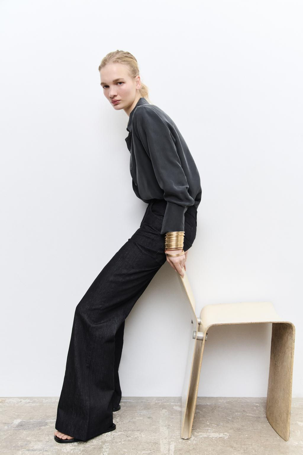 ZW COLLECTION RELAXED BOOTCUT JEANS - Zara фото 3