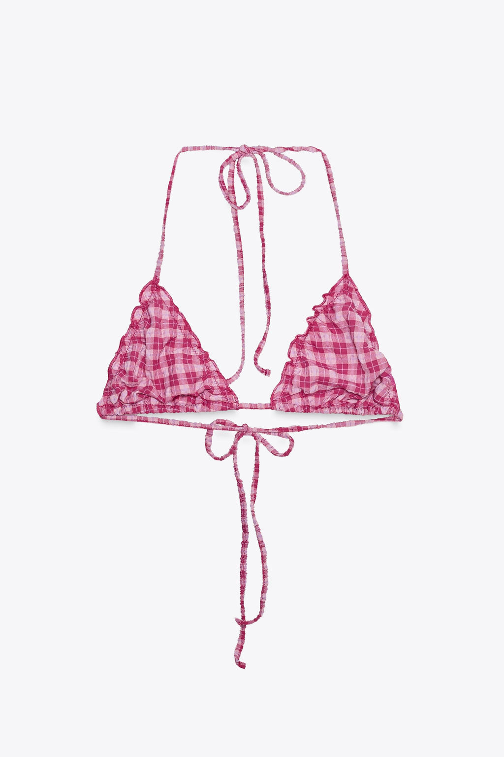 CHECK TRIANGLE BIKINI TOP - Zara фото 5