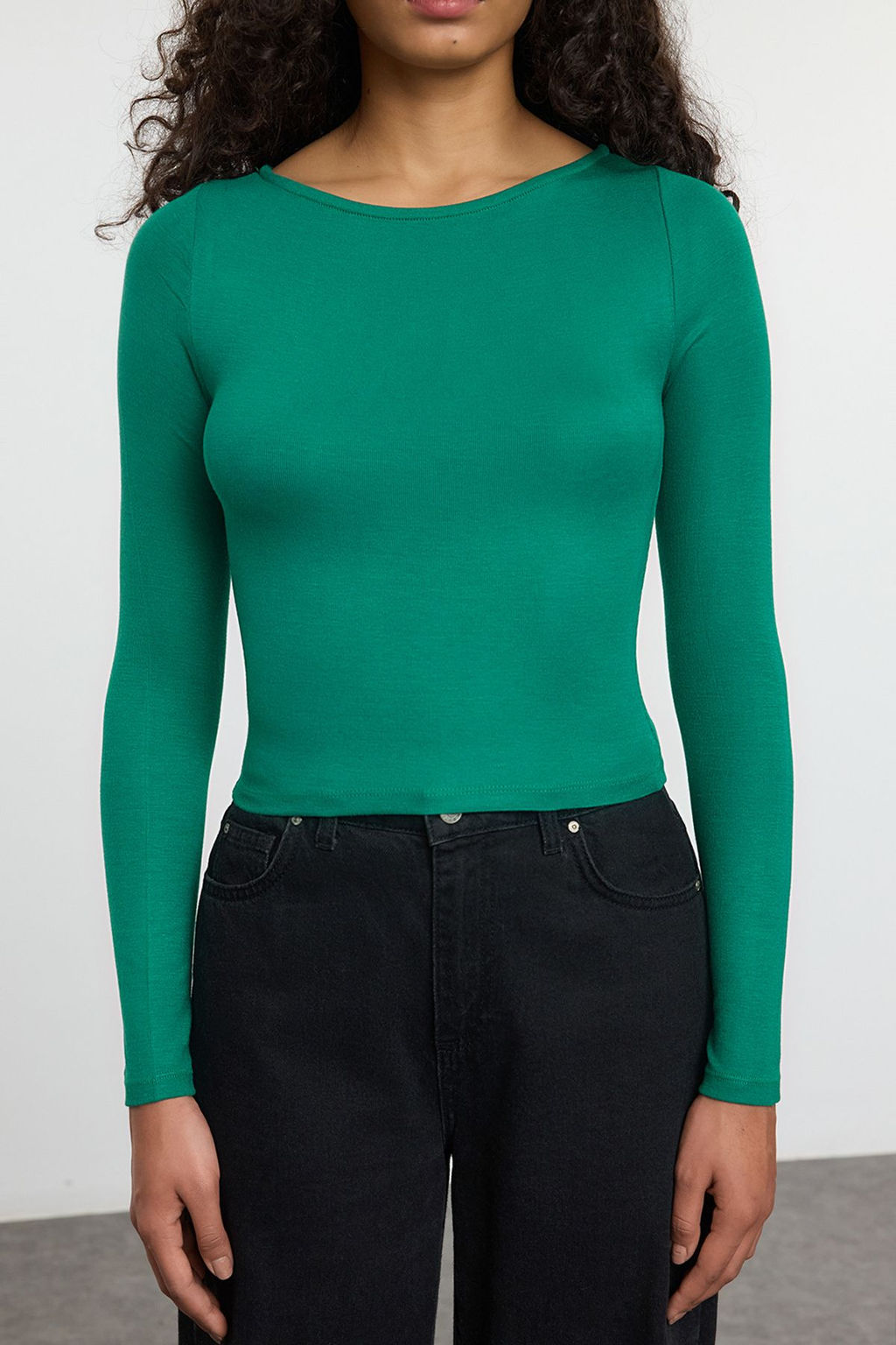 Trendyolmilla Ekru Kay?k Yaka Slim/Vucuda Oturan Regular Boy Orme Bluz TWOAW25BZ00011  фото 9