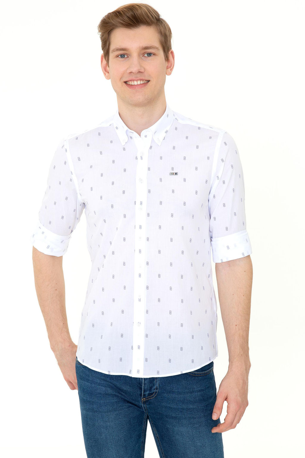 U. S. Polo Assn / Мужская белая рубашка с длинным рукавом - U.s. polo assn фото 13