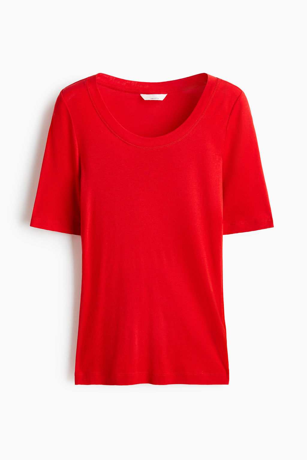 Camiseta de algod?n pima con escote en U - H&m фото 8