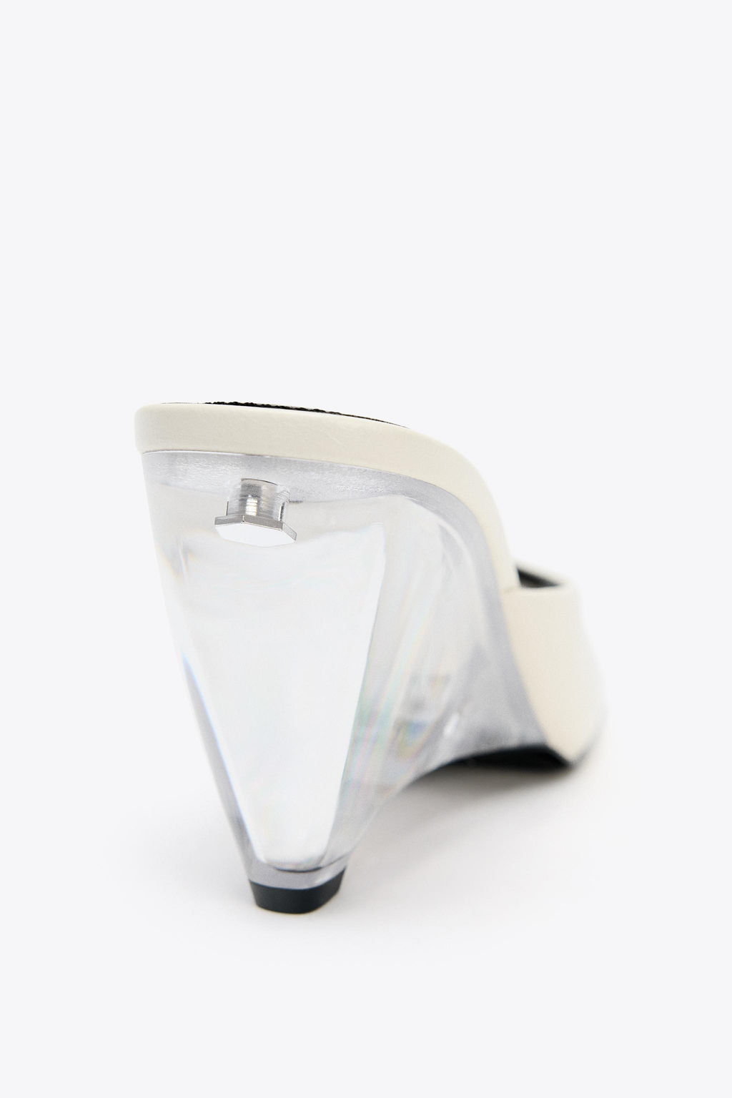 LEATHER TRANSPARENT WEDGE MULES - Zara фото 14