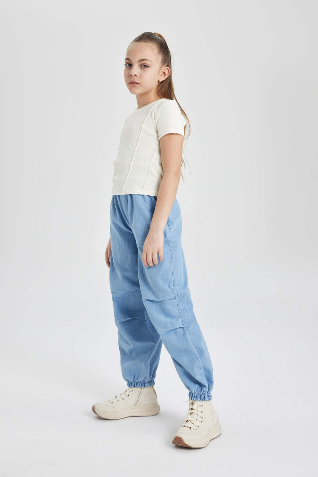 K?z Cocuk Parasut Jogger Paca Jean Pantolon - Defacto фото 2