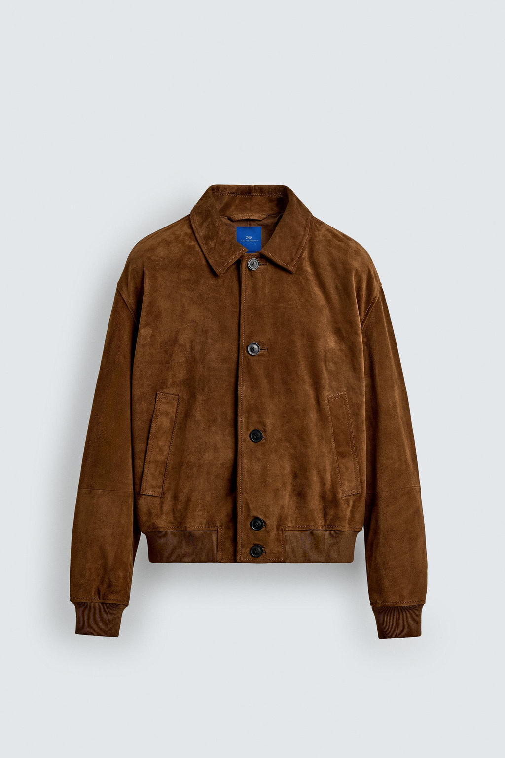 CROPPED FIT SUEDE LEATHER JACKET AARON LEVINE X ZARA фото 15