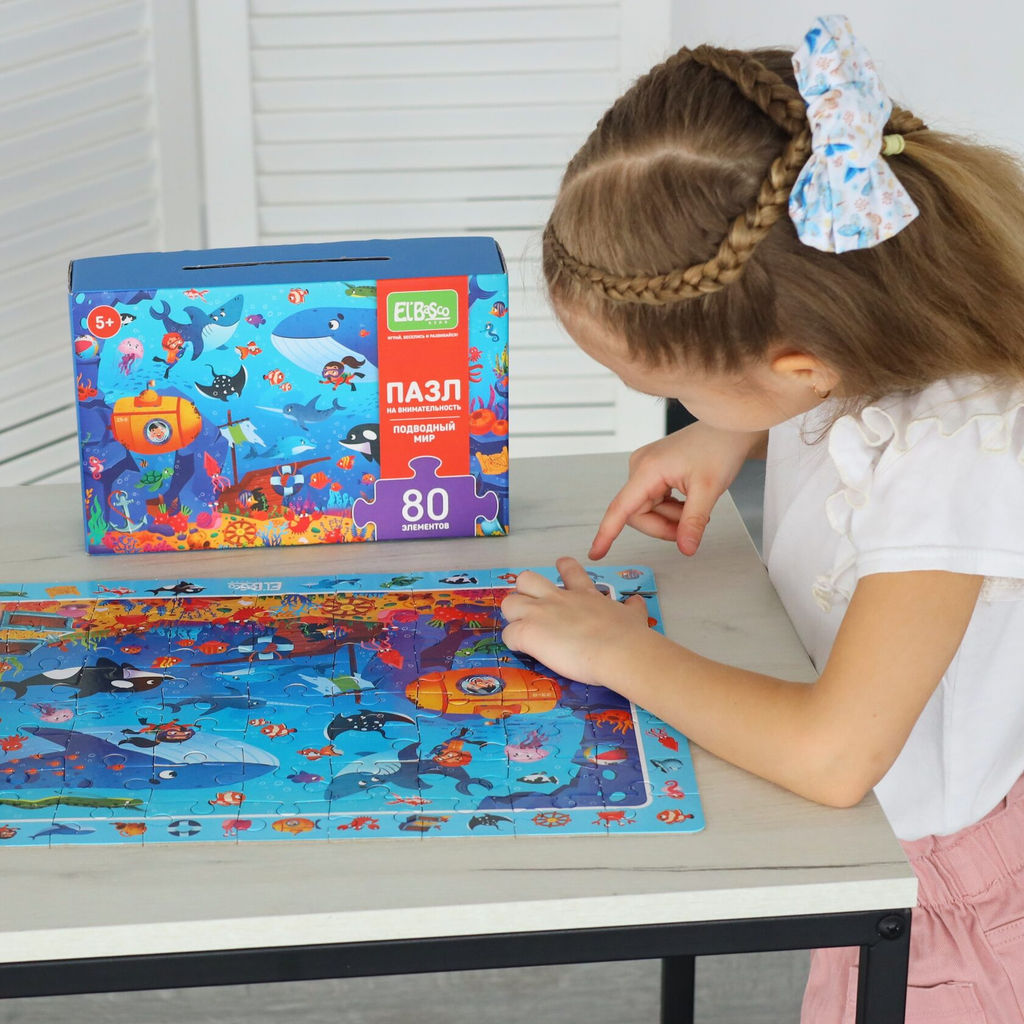 ElBascoKids / Пазл на внимательность Зимняя деревня 80 элементов - El`BascoKids фото 10