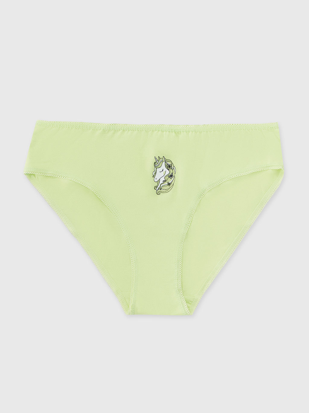 Цена за 2 штуки! Трусы для девочек лаймово-зеленые с печатью