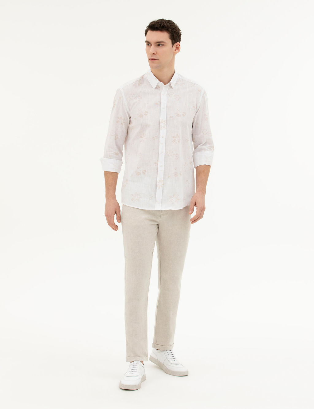 Рубашка Pierre Cardin Regular Fit бежевая