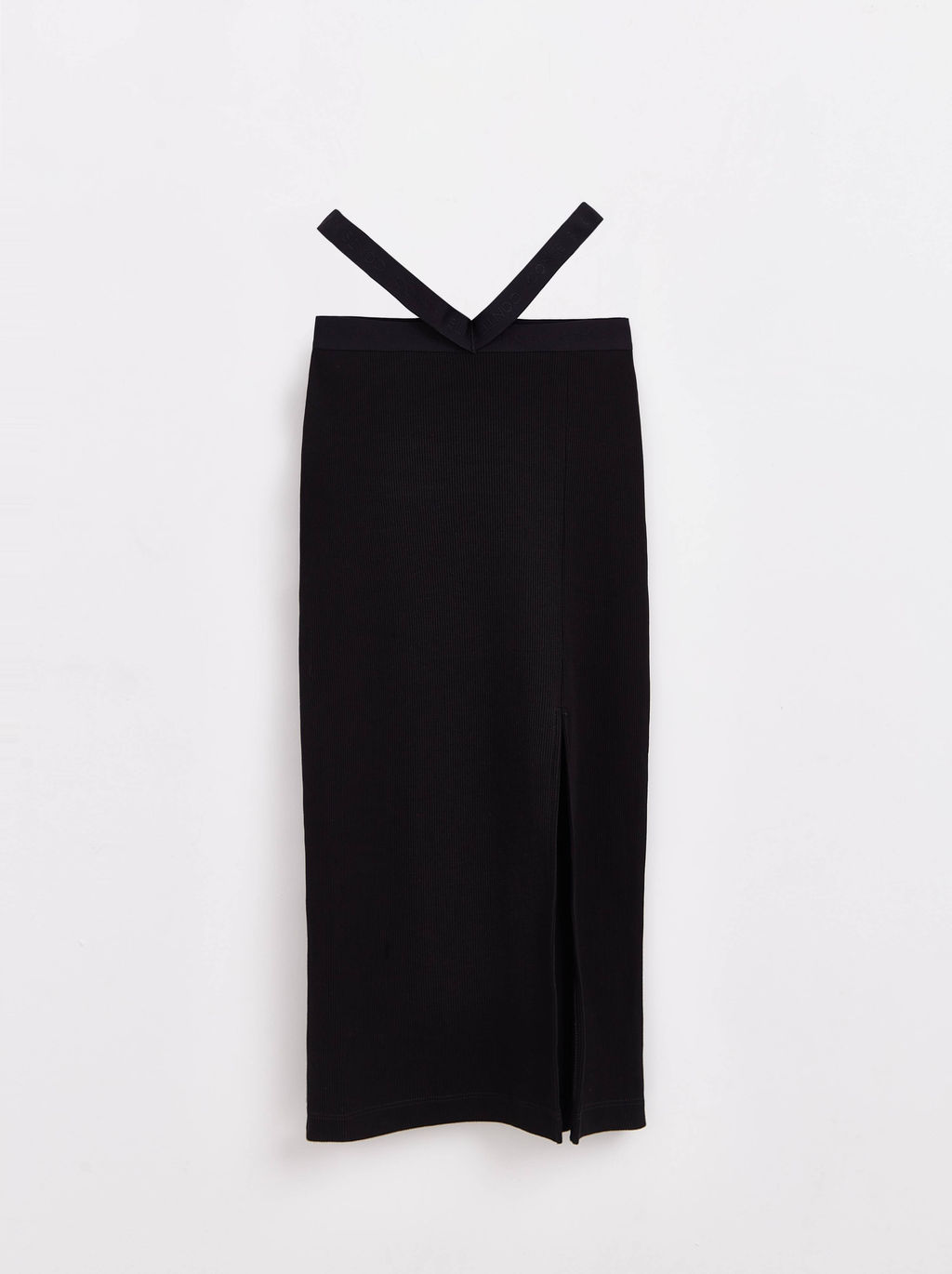 CONTE Юбка-карандаш в рубчик с разрезом и фигурным поясом LU 1611 black black