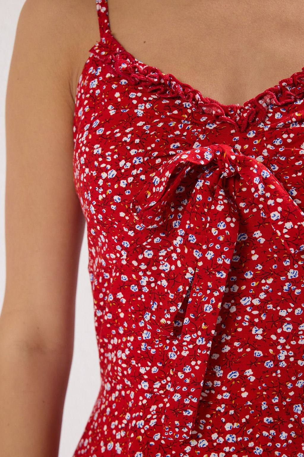 TRENDYOLMILLA Koyu Lacivert Cicekli Mini Dokuma Elbise TWOSS21EL3214 фото 3