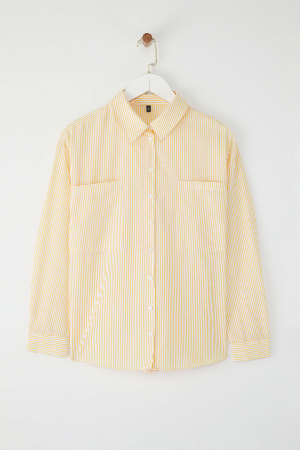 TRENDYOLMILLA Mavi Cizgili Cep Detayl? Oversize/Genis Kal?p Dokuma Gomlek TWOAW23GO00359  фото 15