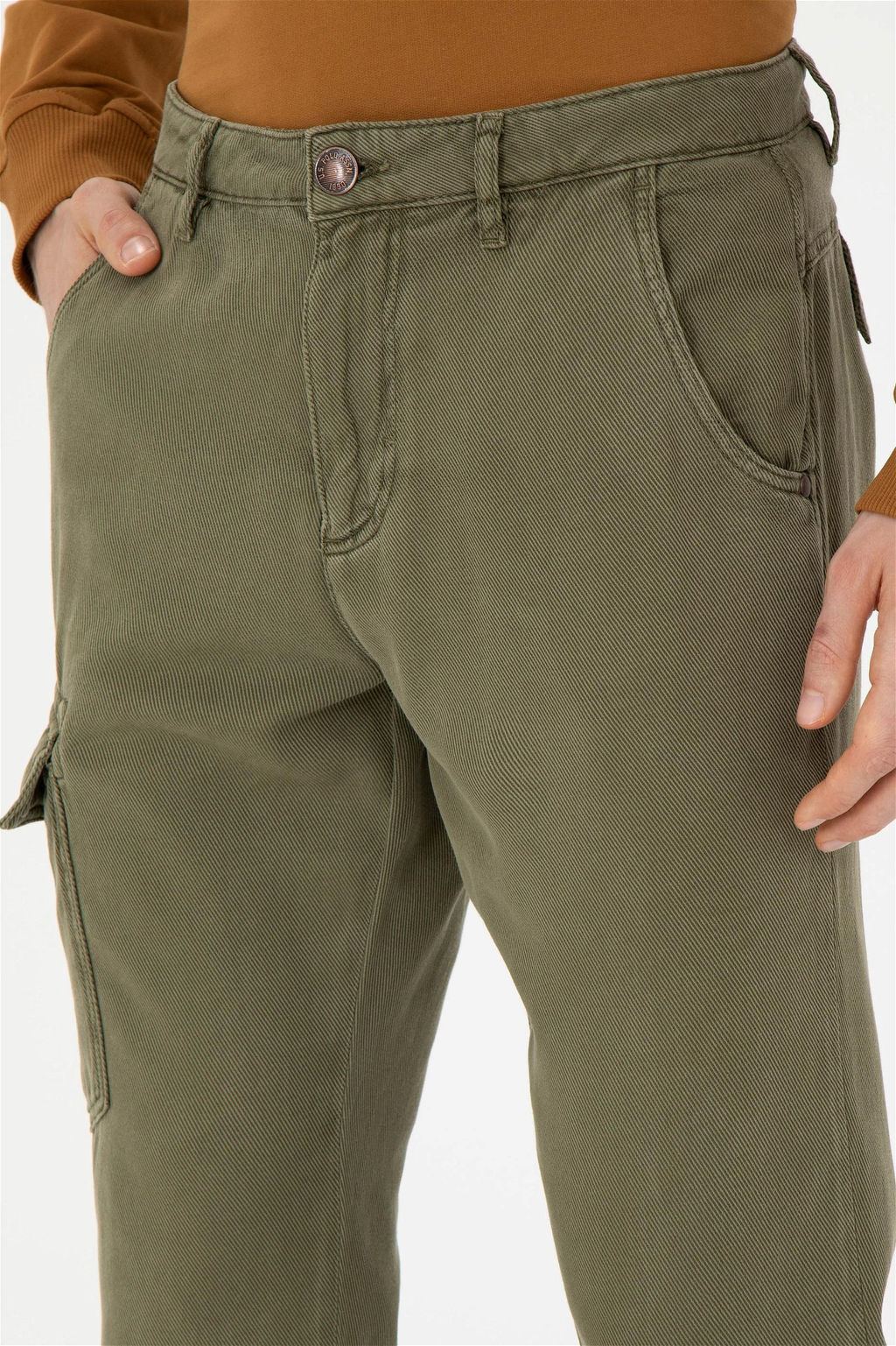Мужские брюки цвета хаки из плотной ткани - U.s. polo assn фото 6