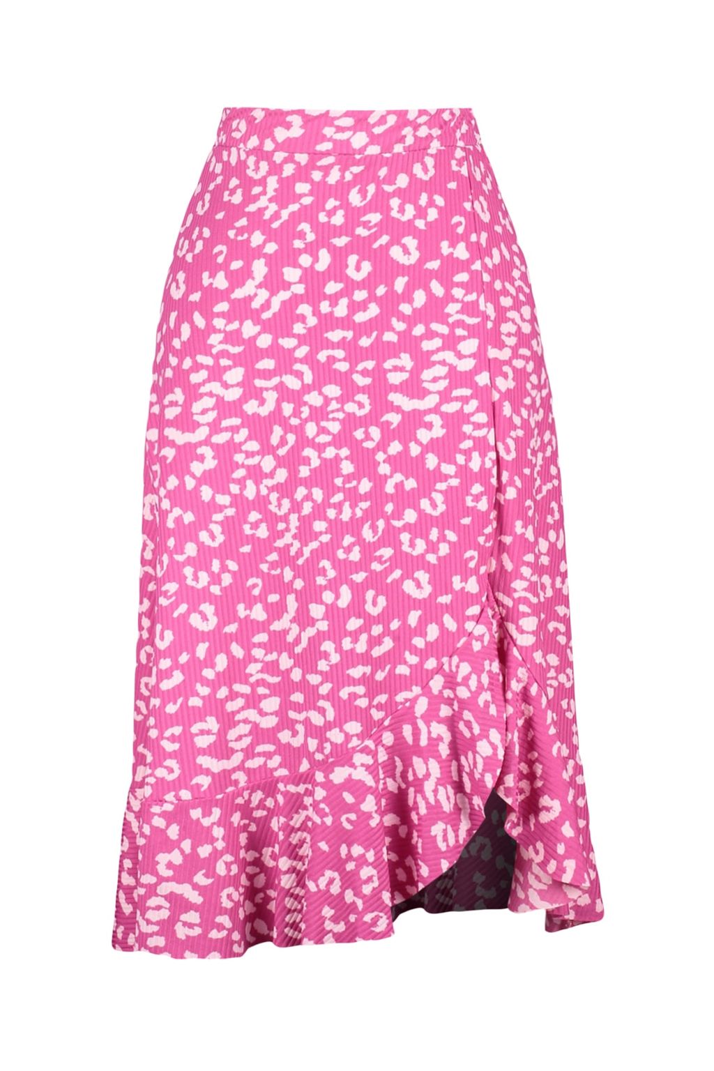 TRENDYOLMILLA K?rm?z? Bask?l? Buzgu Detayl? ve Volanl? Yuksek Bel Esnek Etek TWOSS21ET0029 фото 7