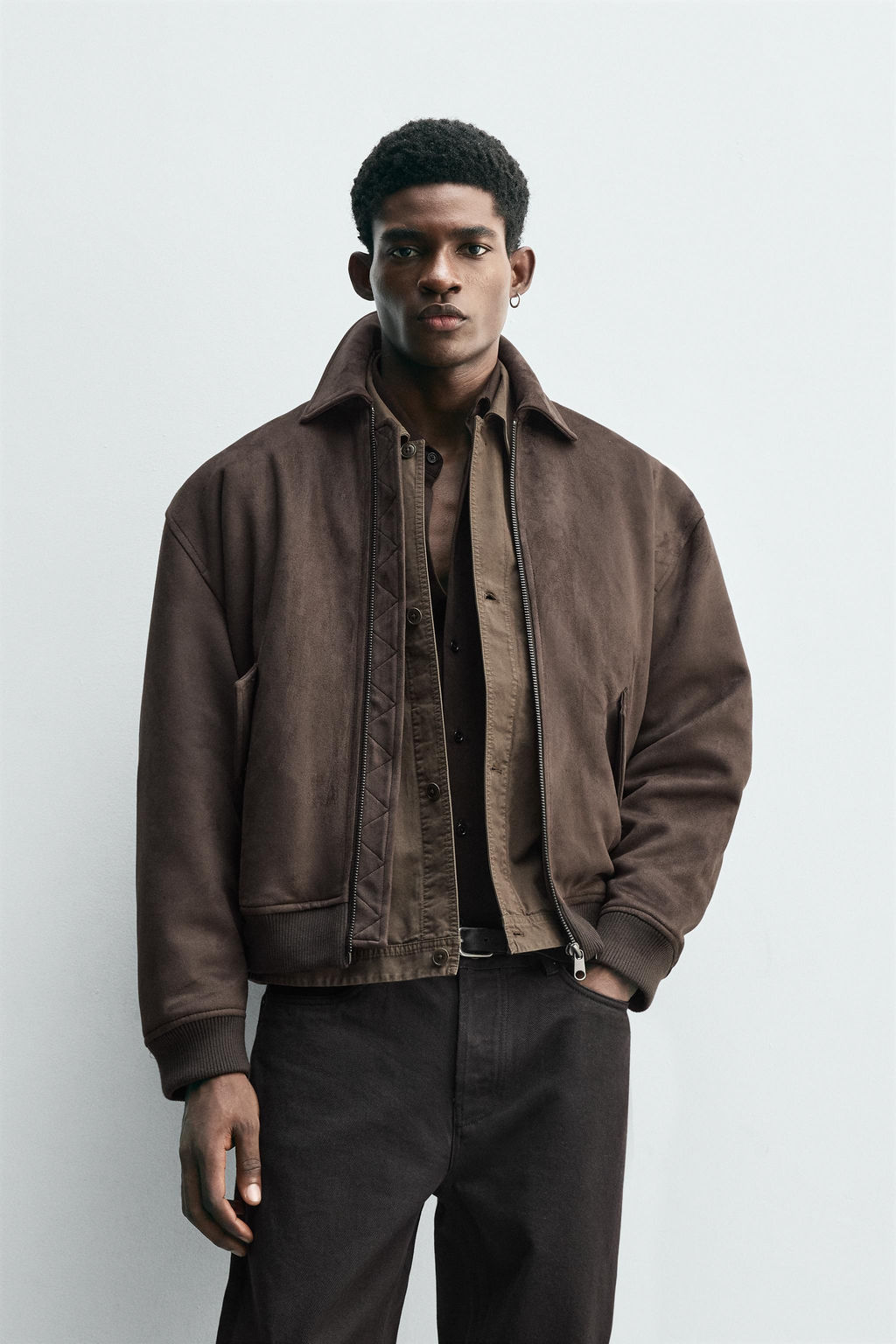FAUX SUEDE QUILTED JACKET - Zara фото 2